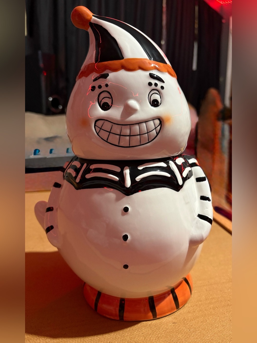 White & Black Striped Halloween ghost